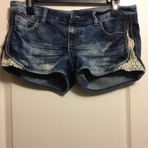 Acid wash shorts